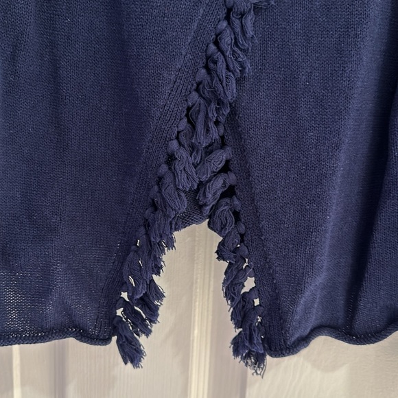 Lilly Pulitzer Girls Navy Fringe Sweater - size XL (12-14) - Picture 3 of 6